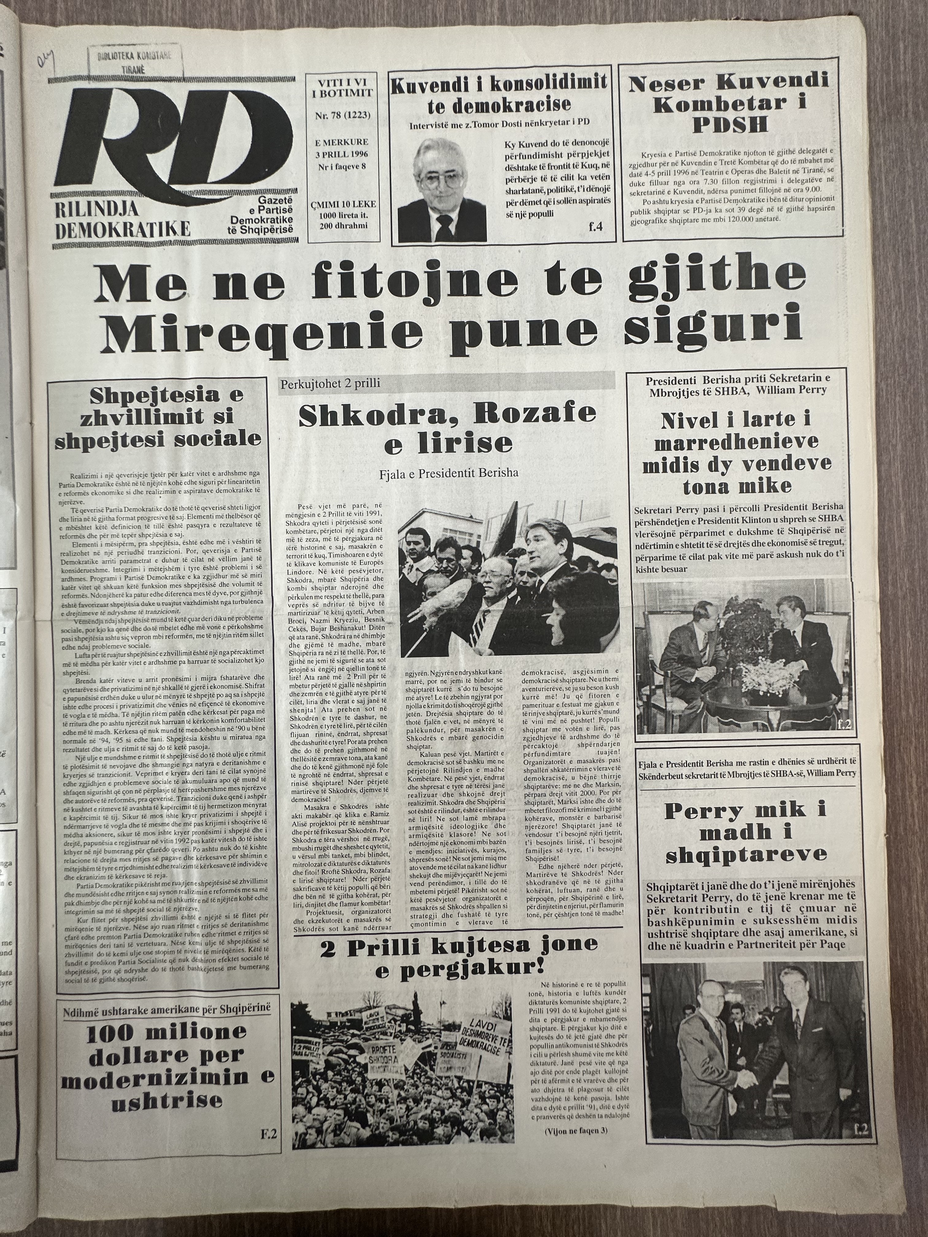 Rilindja Demokratike 1996-04-03